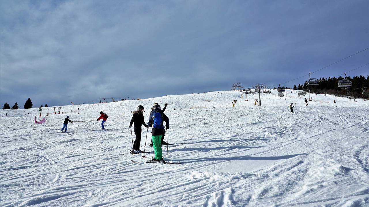 Skifahrer auf Feldberg